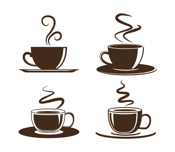 A kávéscsésze ikonja. Vektorpoharak kávéval. A kávéscsésze logója. - Vektor, kép