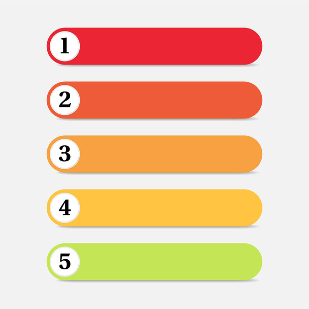 Bullet points with numbers. Vector colorful text boxes - Vecteur, image