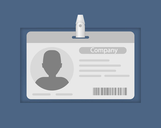 従業員の身分証明書、バッジ、従業員に関する情報カード. - ベクター画像