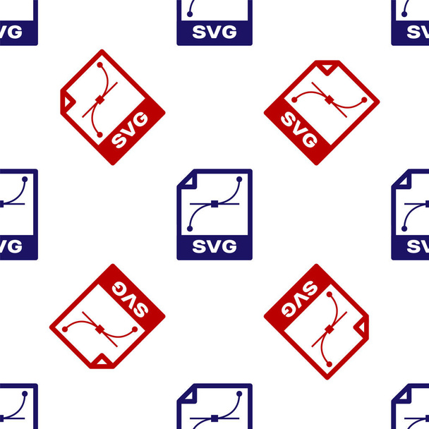 Blauw en rood Svg bestand document. Download svg knop pictogram geïsoleerd naadloos patroon op witte achtergrond. Svg bestand symbool. Vector Illustratie - Vector, afbeelding