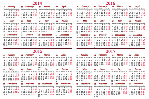 συνήθη ημερολόγιο για τα έτη 2014-2017 - Φωτογραφία, εικόνα