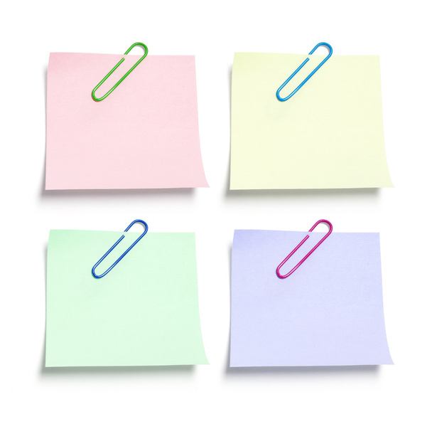 Post It Note Papers with Paperclips - Photo, image