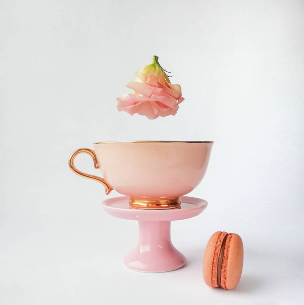 hora del té de café y magia rosa dulces té
 - Foto, Imagen