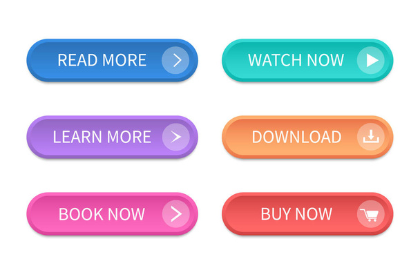 Set of modern buttons for web site and ui. Vector icon. - Vector, Image