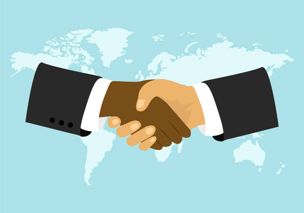 Handshake. Partnership, agreement, cooperation. International business. - Vector, Image