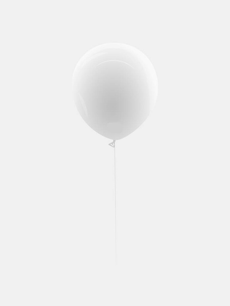 Realistyczny biały balon izolowany na przezroczystym tle. Ilustracja wektora. - Wektor, obraz