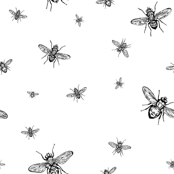 Fly seamless background - Vecteur, image