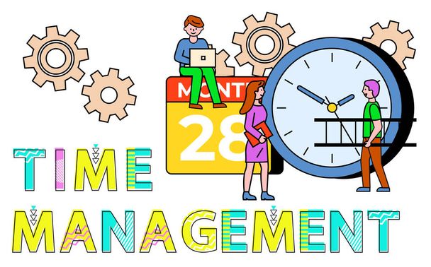 Vektor řízení času a poradenství pracovníků - Vektor, obrázek