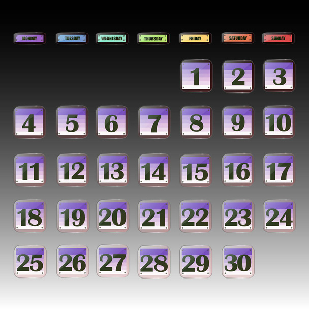 Conjunto de botões com datas de calendário para o mês de novembro
. - Foto, Imagem