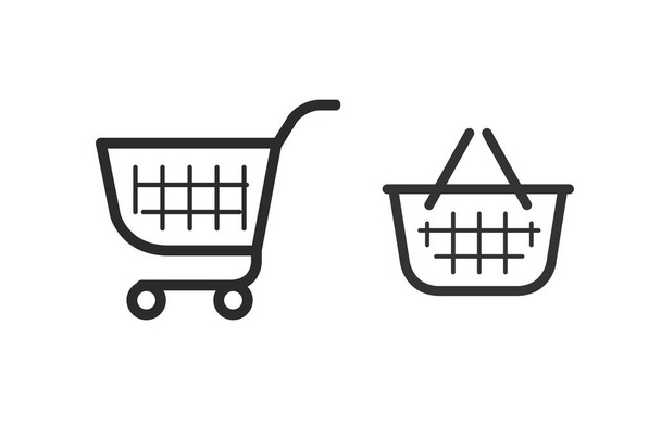 Nákupní košík, ikona spotřebitelského košíku. Vektorová ilustrace - Vektor, obrázek