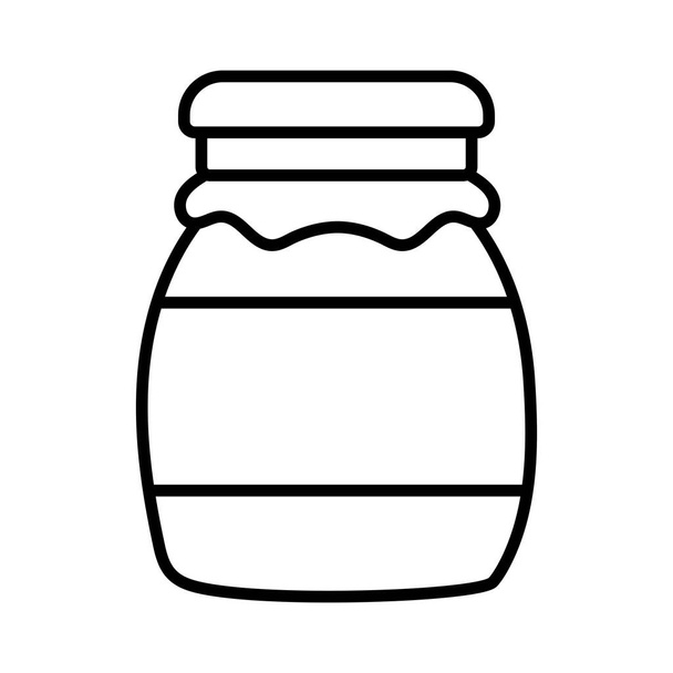 marmelade pot conception d'aliments frais icône ligne épaisse - Vecteur, image