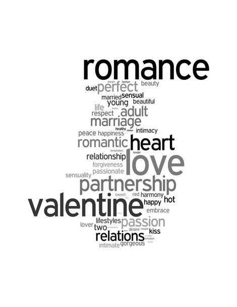 respect, liefde, romantiek info tekst graphics en regeling concept - Foto, afbeelding
