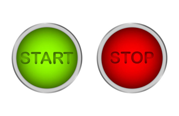 Start und Stop-Symbol. - Vektor, Bild