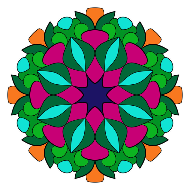 The colored mandala. A repeating pattern in the circle. A beauti - Vector, Image