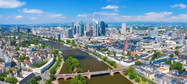 Frankfurt am Main skyline on a sunny day - Photo, Image