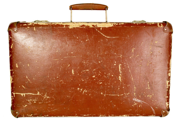 Vintage old brown suitcase - Foto, Imagen