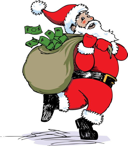 Weihnachtsmann-Bargeld - Vektor, Bild
