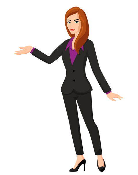 Business women in presentation on white background - Vector, Image