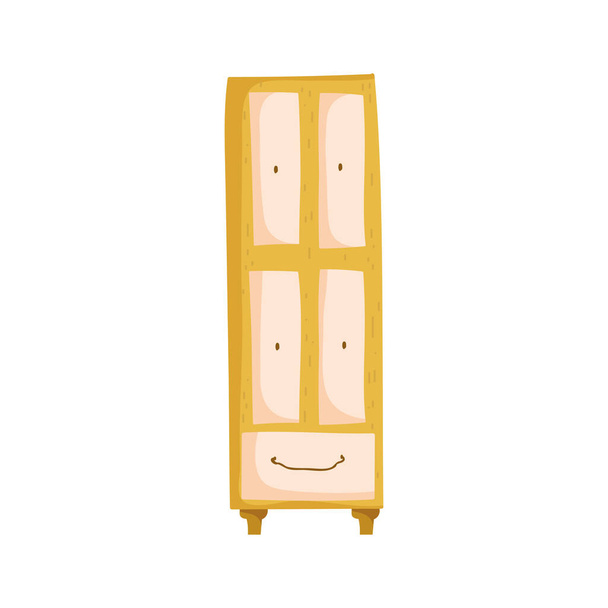 meubles en bois armoires intérieur objet - Vecteur, image