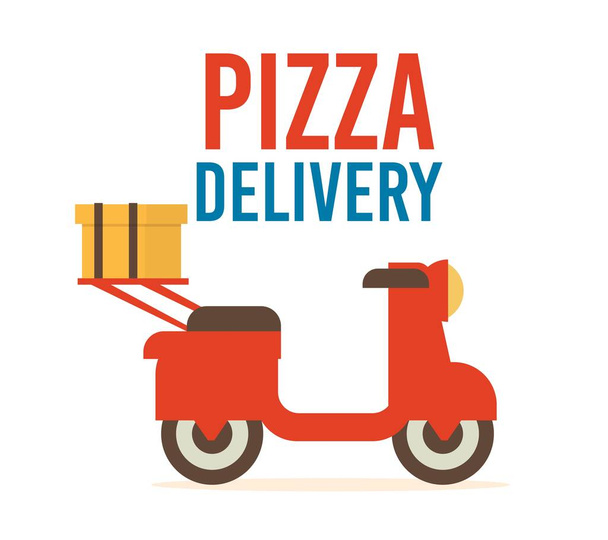 Fast Food Delivery Service Flat Vector Banner - Διάνυσμα, εικόνα