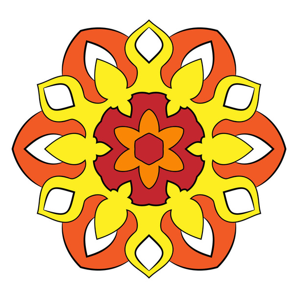 das farbige Mandala. ein sich wiederholendes Muster im Kreis. a beauti - Vektor, Bild