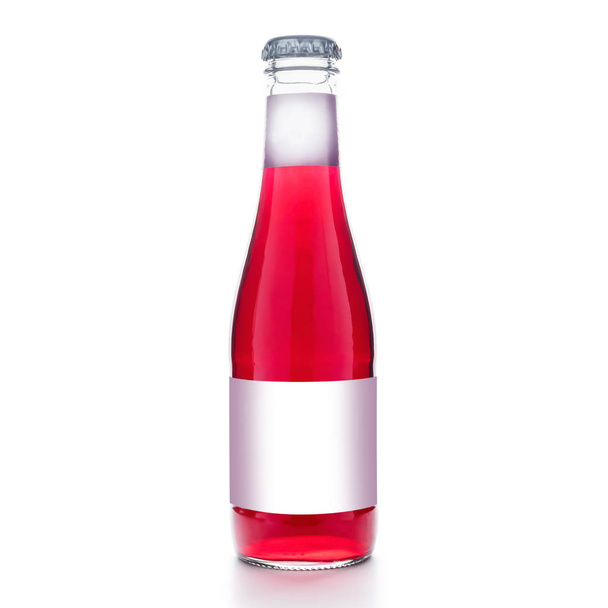 glass bottles with soda juice soda without labels and logos on a white background - Foto, imagen