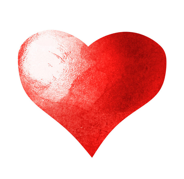 Watercolor heart on white - Φωτογραφία, εικόνα