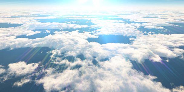 sopra le nuvole raggio di sole, rendering 3d
 - Foto, immagini
