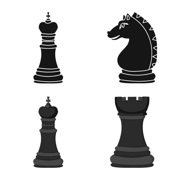 Isolated object of checkmate and thin sign. Collection of checkmate and target stock symbol for web. - Vector, Image