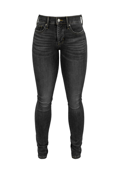 Mulher sexy jeans preto isolado no fundo branco. Fit bunda feminina em jeans pretos. Manequim de fantasma fotografia
 - Foto, Imagem
