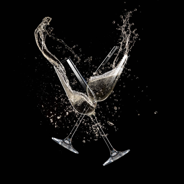 Glasses of champagne, celebration theme. - Photo, image