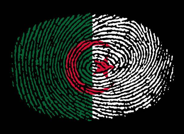 Impressão digital argelina sobre um fundo preto
 - Foto, Imagem
