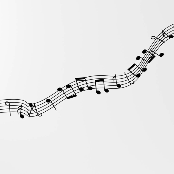 Beyaz arkaplanlı siyah müzik notaları, 3D görüntüleme. - Fotoğraf, Görsel