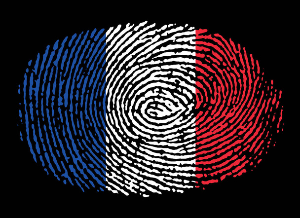 Impronta digitale francese su sfondo nero
 - Foto, immagini