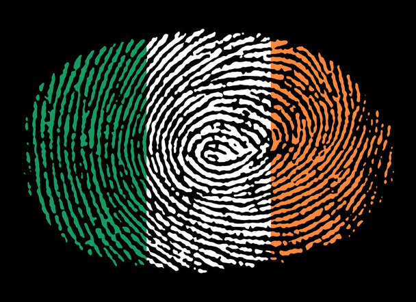 Huella dactilar irlandesa sobre fondo negro
 - Foto, Imagen