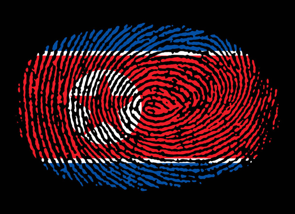 North Korean fingerprint on a black background - Photo, Image