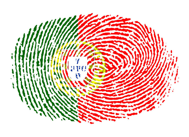 Portuguese fingerprint on a white background - Photo, Image