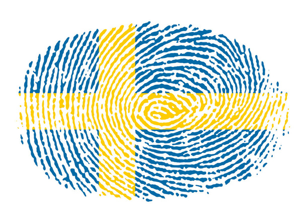 Impressões digitais suecas sobre um fundo branco
 - Foto, Imagem
