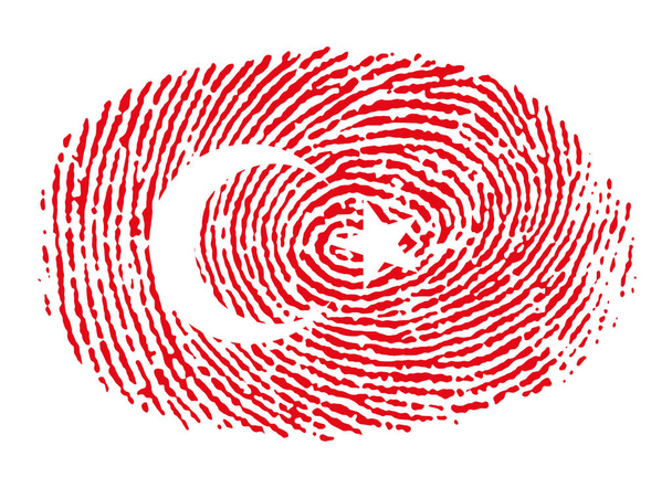 Huella dactilar turca sobre fondo blanco
 - Foto, imagen