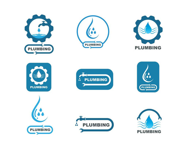 εικονίδιο λογότυπου απεικόνισης φορέα υδραυλικών - Διάνυσμα, εικόνα