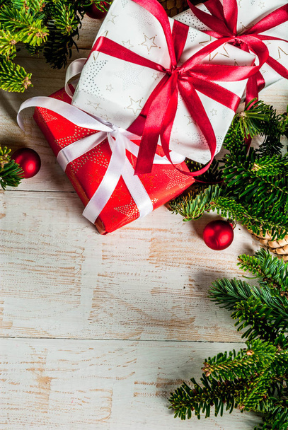 Christmas background with gifts - Φωτογραφία, εικόνα