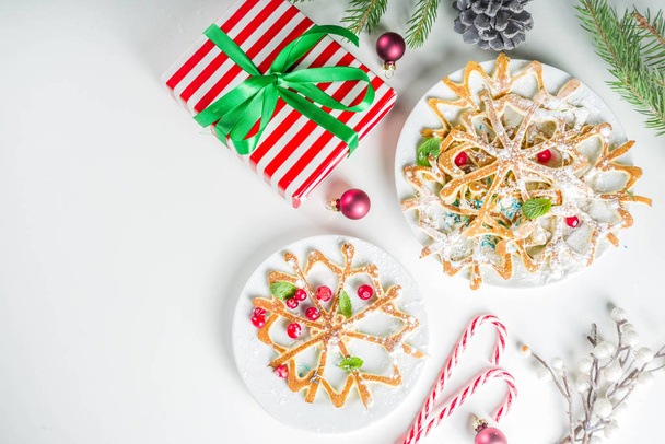 Kerstontbijt pannenkoeken set - Foto, afbeelding