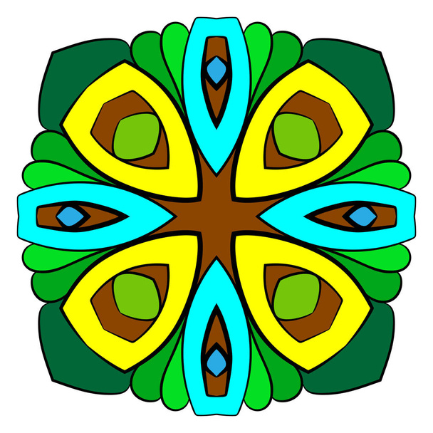 Mandala für Meditationen. symmetrisches Muster auf dem Platz. ein Co - Vektor, Bild