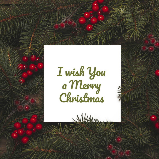 Χριστουγεννιάτικη κάρτα με φόντο το ξύλο - Φωτογραφία, εικόνα