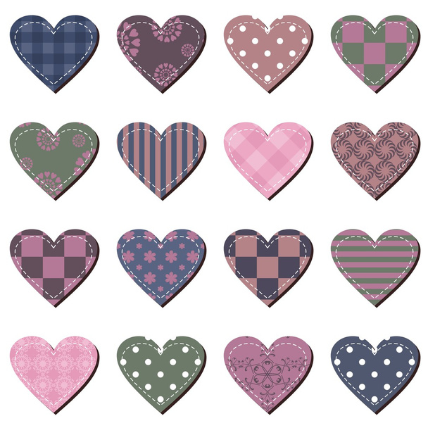 Scrapbook hearts - Vector, Image
