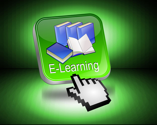 E-Learning Button with Cursor - Photo, Image
