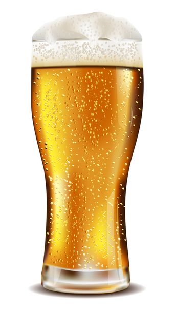 Beer glass with water drops - Vector, Image
