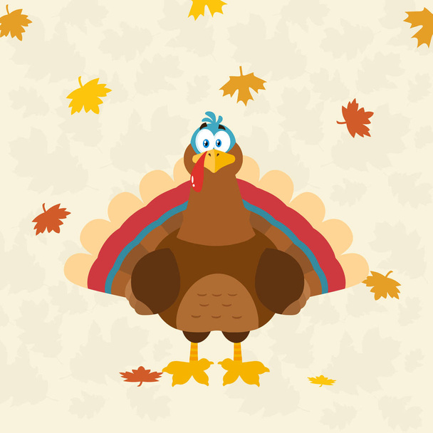Thanksgiving Turkey Cartoon Mascot Characters Vector Illustration - Vector, Image