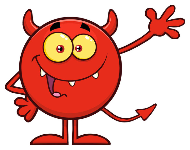 Ördög rajzfilm Emoji karakter - Vektor, kép