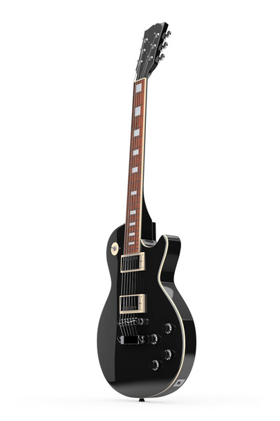 Bella chitarra elettrica nera in stile retrò. 3d Rendering
 - Foto, immagini